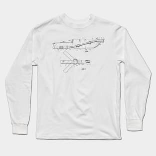 Jet Propelled Boat Vintage Patent Hand Drawing Long Sleeve T-Shirt